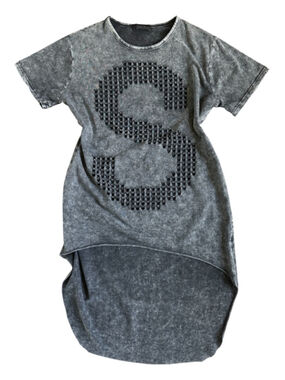 acid wash cutout tunic top high low mesh edgy grunge